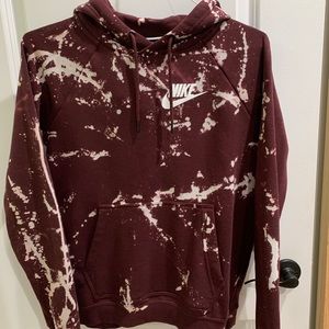 bleached nike tie dye sweat shirt